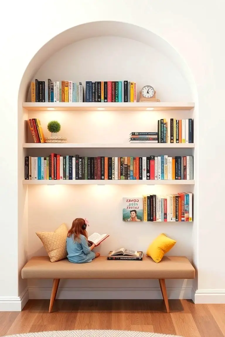 Floating Bookshelf Nook