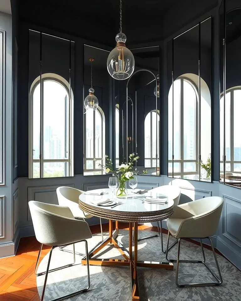 Mirrored Wall Panels for Added Light