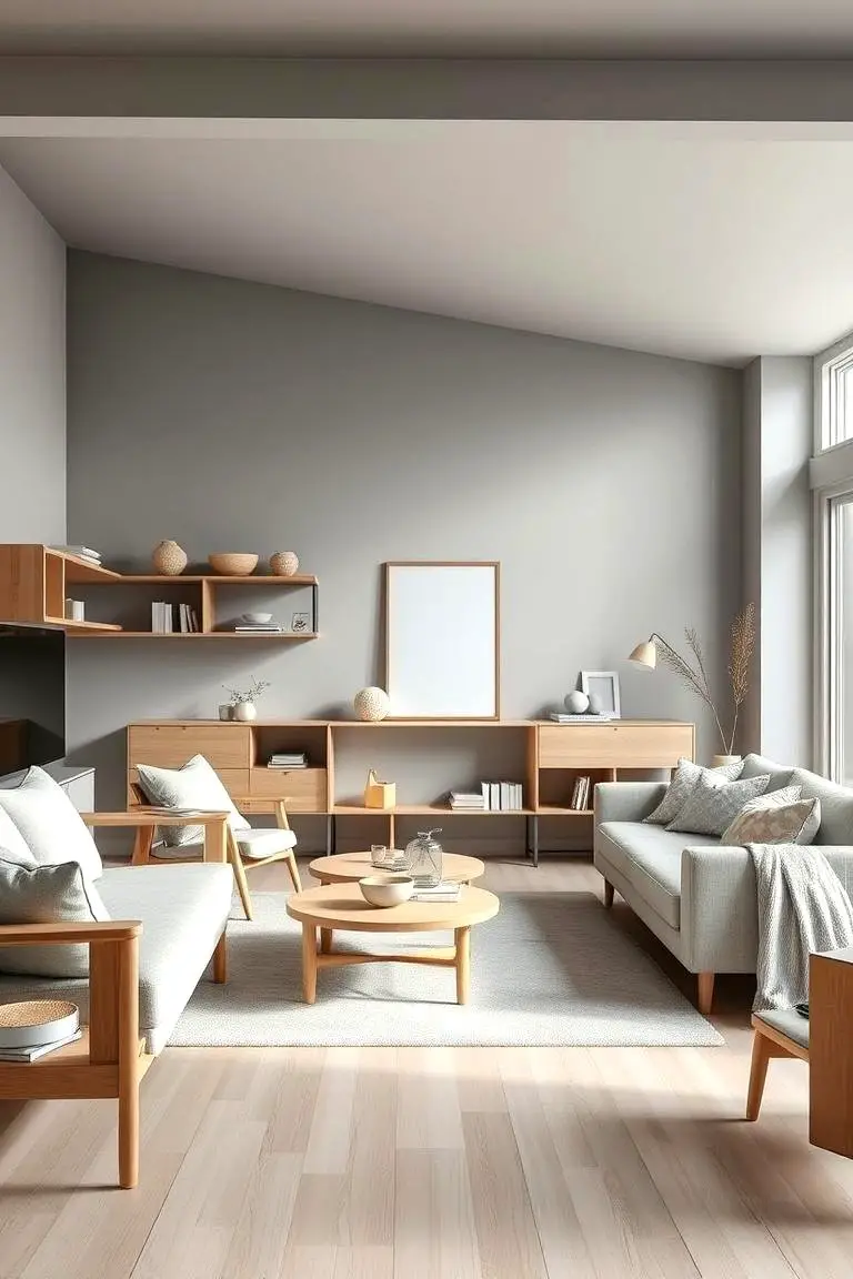 Scandinavian-Inspired Gray Living Room