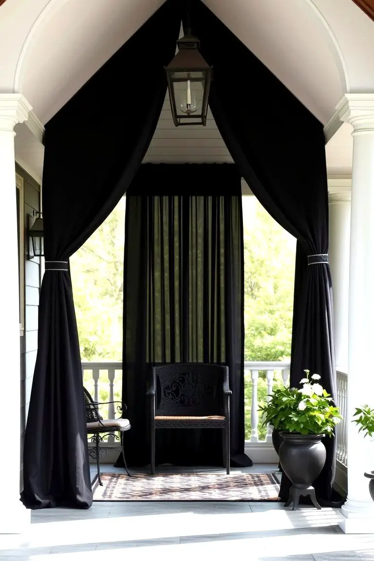 Sophisticated Black Outdoor Curtains