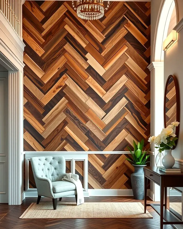 Herringbone Wood Accent Wall
