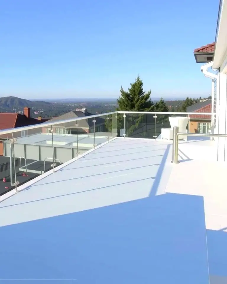 White Deck with Glass Railings