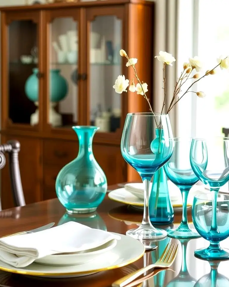 Teal Glassware for Subtle Hints