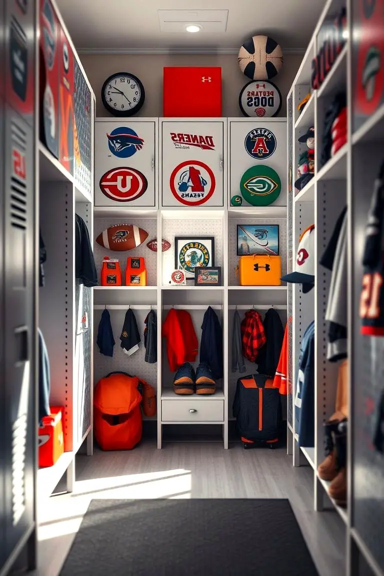 Sports-Themed Locker Decor
