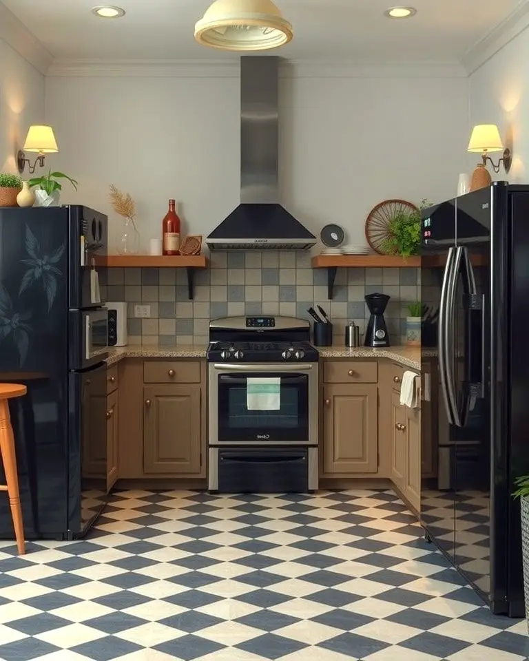 Retro Vibes with Checkerboard Flooring