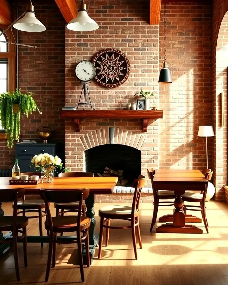 Farmhouse Inspiration with a Brick Fireplace
