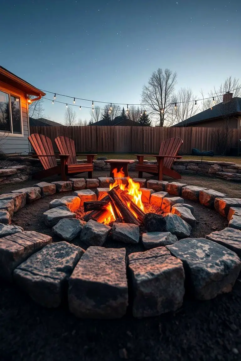 Rustic Stone Circle Fire Pit