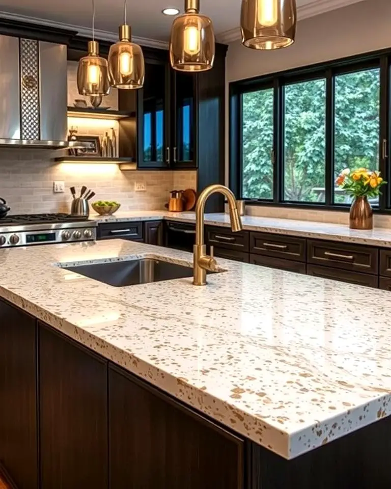 Terrazzo with Metallic Accents for a Luxe Look