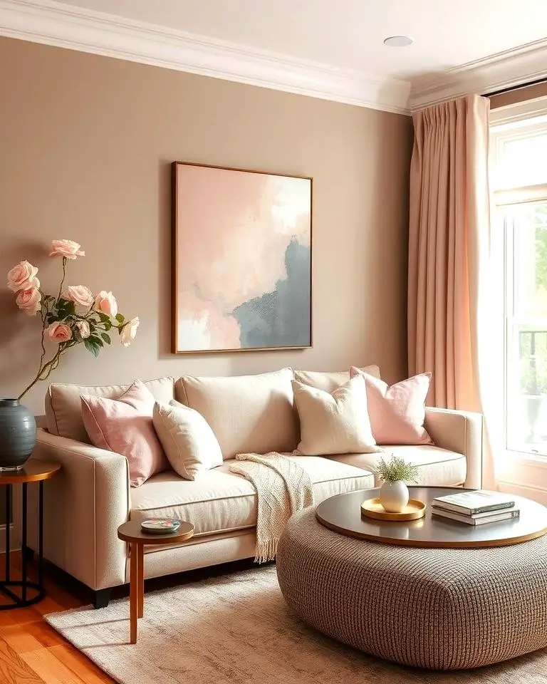 Taupe and Blush Pink Accents