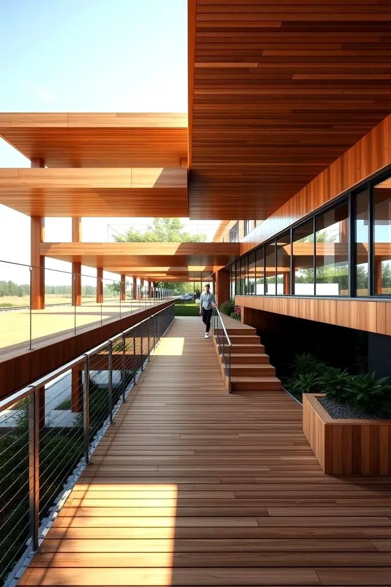 Contemporary Split-Level Walkway