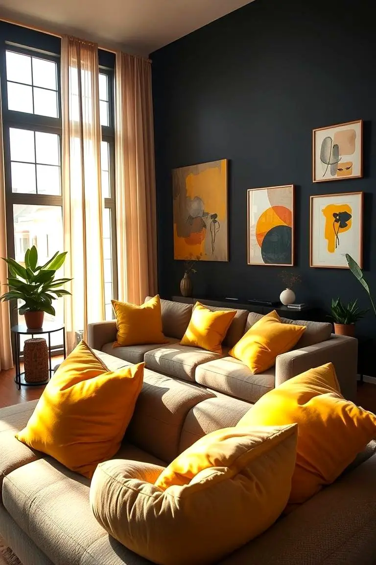 Sunny Yellow and Deep Charcoal