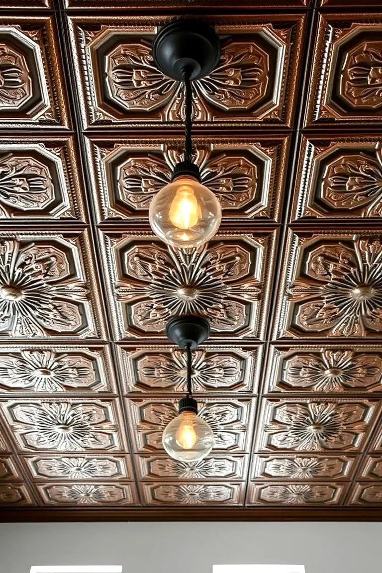 Tin Ceiling Tiles with Patina