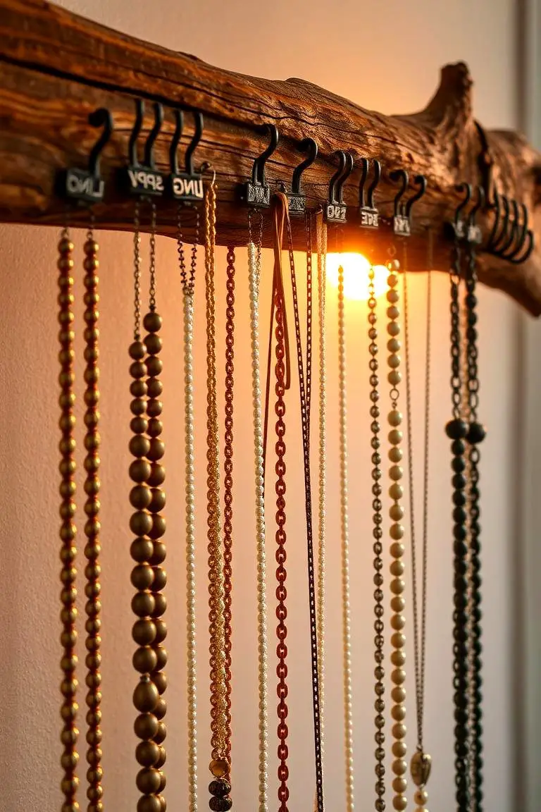 Rustic Wooden Jewelry Holder