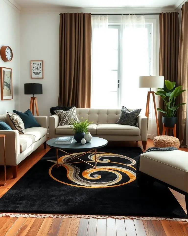 Black and Gold Area Rugs