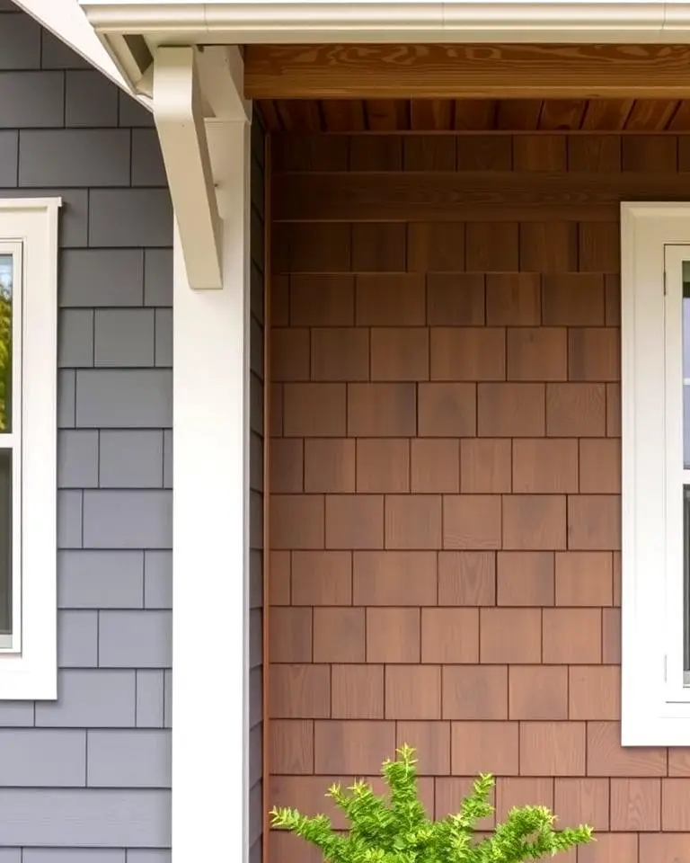 Warm Wood and Cool Gray Combination