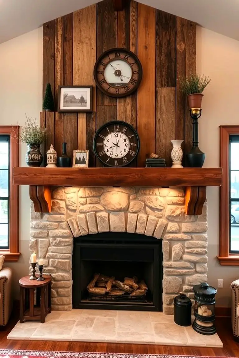 Rustic Mantel Elegance