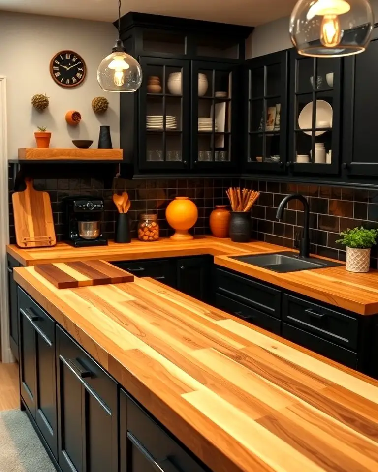 Brown Butcher Block Countertops