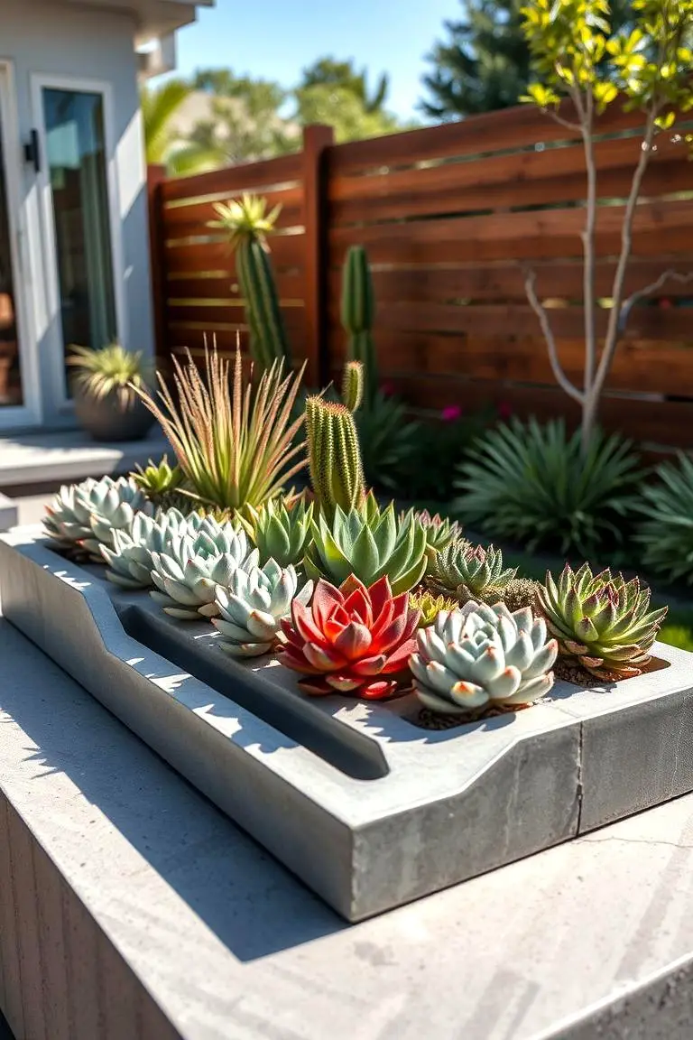Modern Concrete Succulent Tray