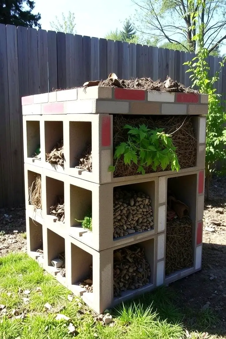 Cinder Block Mulch Organizer