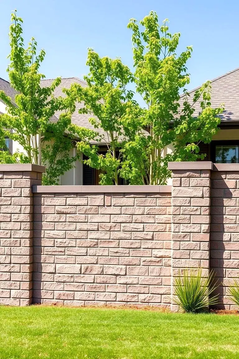 Textured Brick Veneer Fence