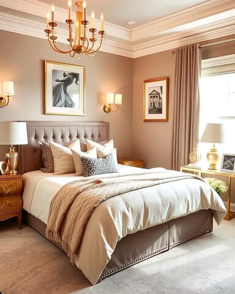 Taupe and Gold Accents
