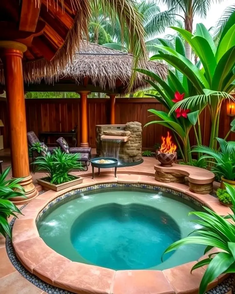 Tropical-Themed Sunken Hot Tub