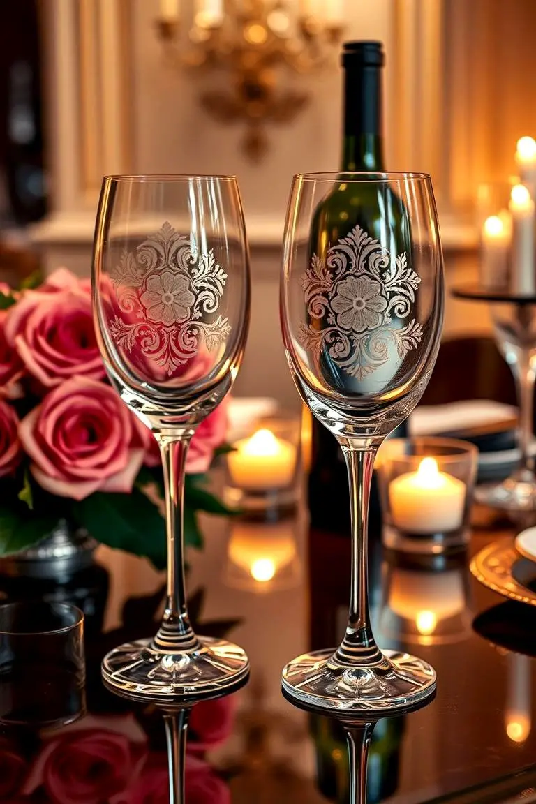 Engraved Wine Glass Set