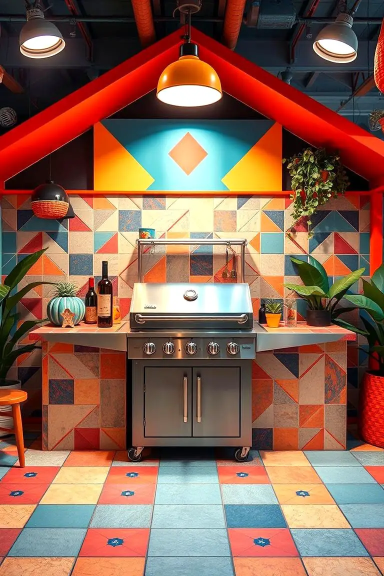 Artistic and Colorful BBQ Setup