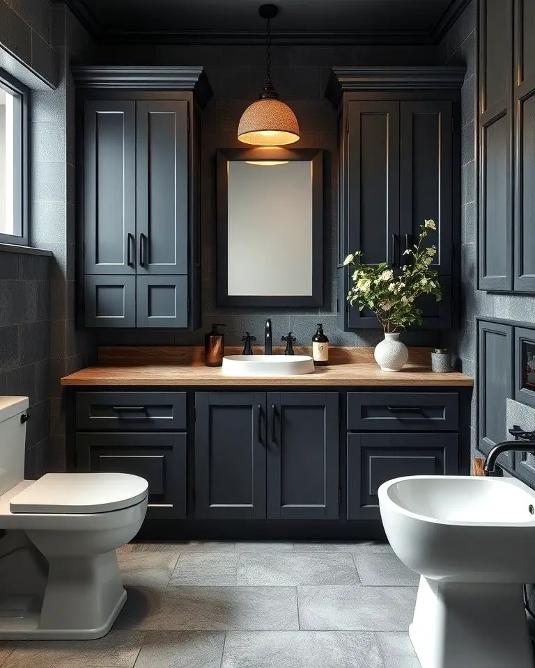 Rustic Charcoal Gray Cabinets