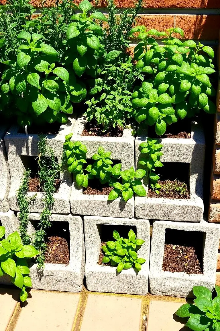 Herb Haven with Cinder Blocks