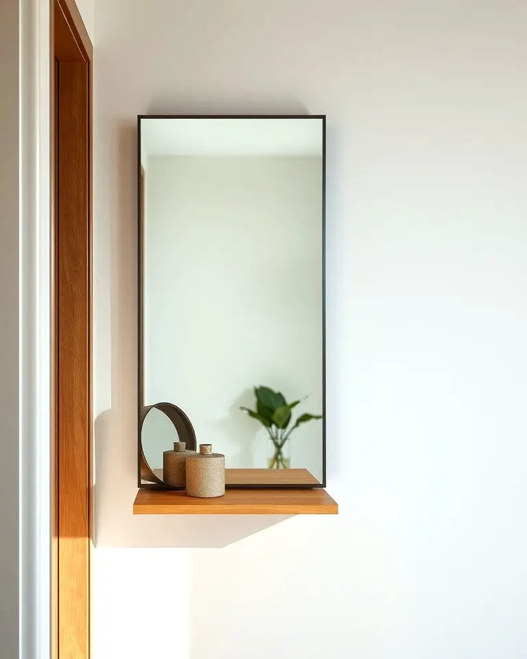 Mirror with Built-In Shelf