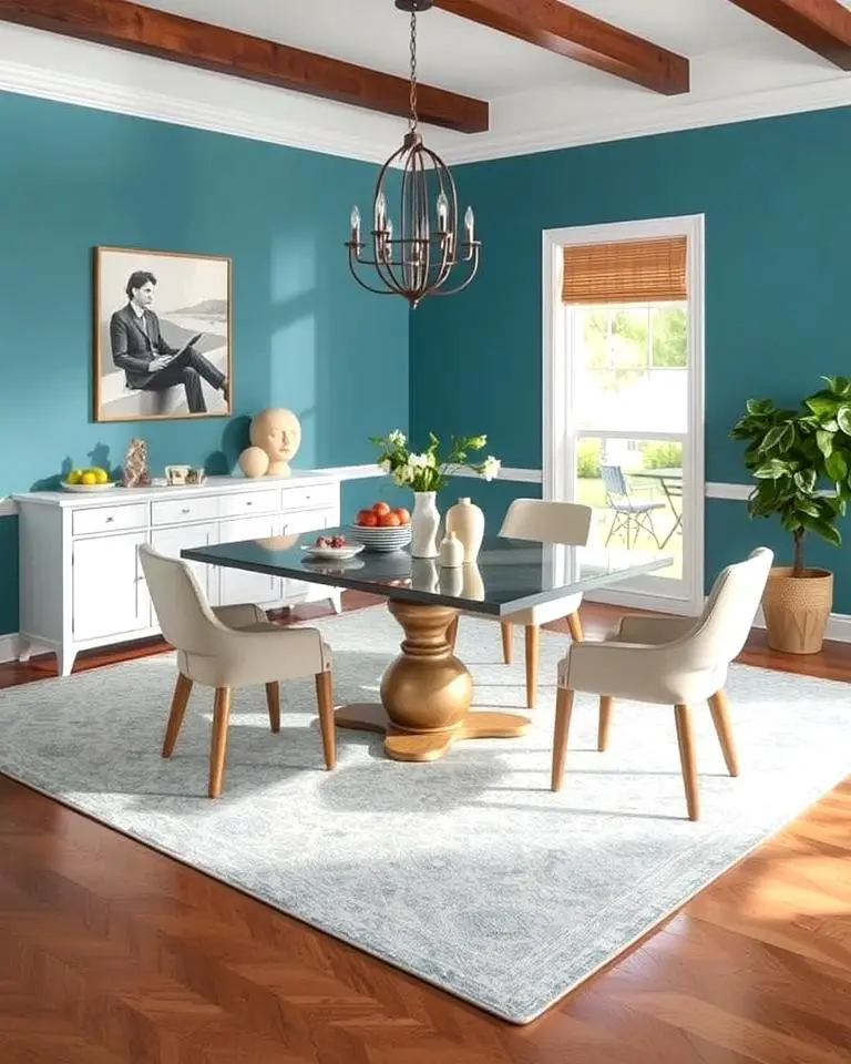 Teal Area Rugs to Anchor the Space