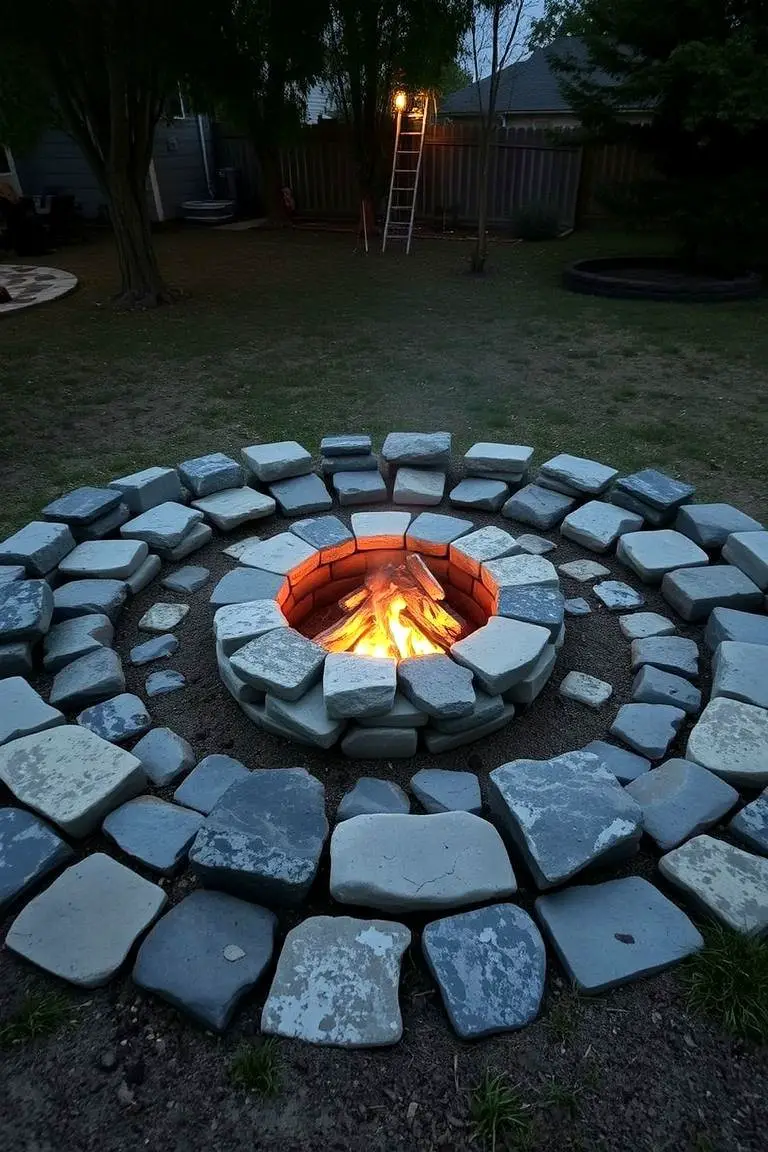 Rustic Stone Circle Fire Pit