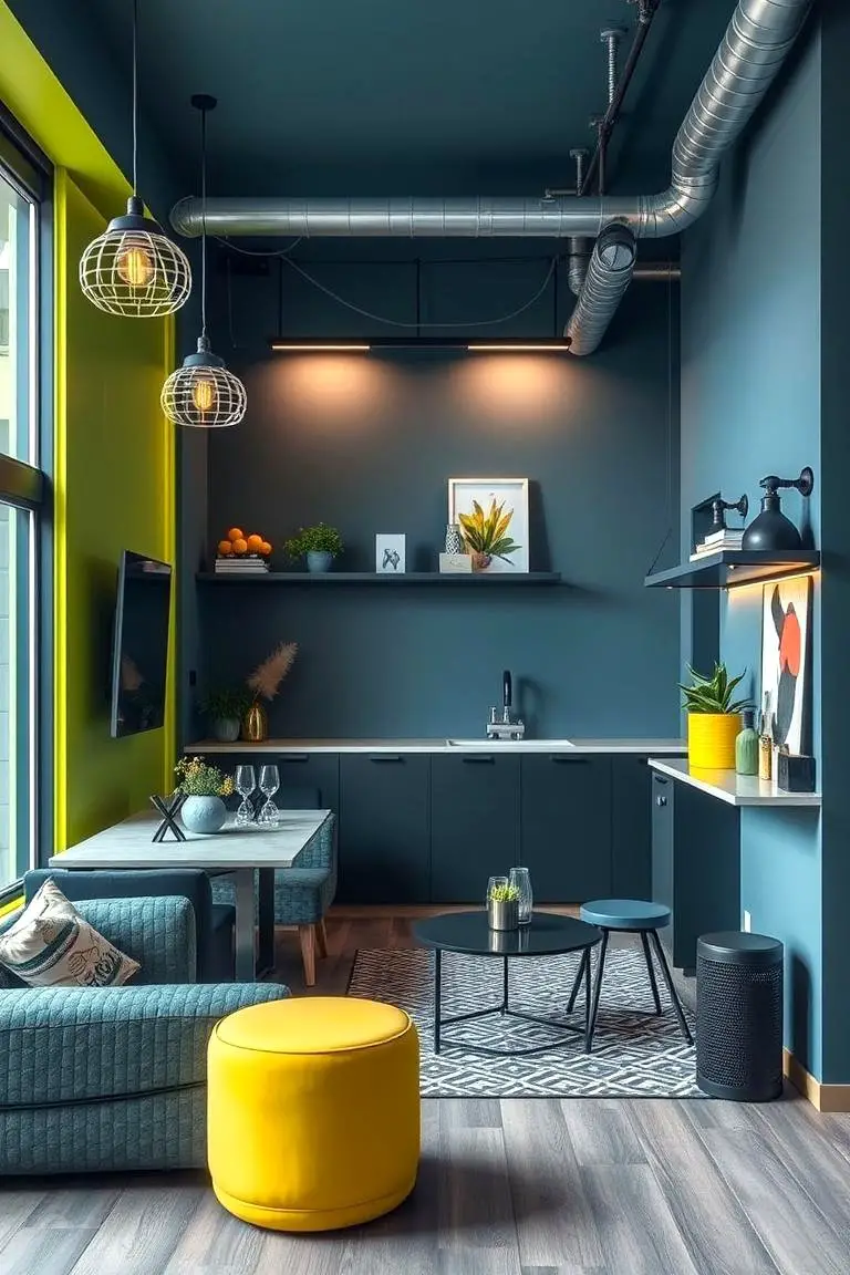 Slate Blue and Chartreuse Edge