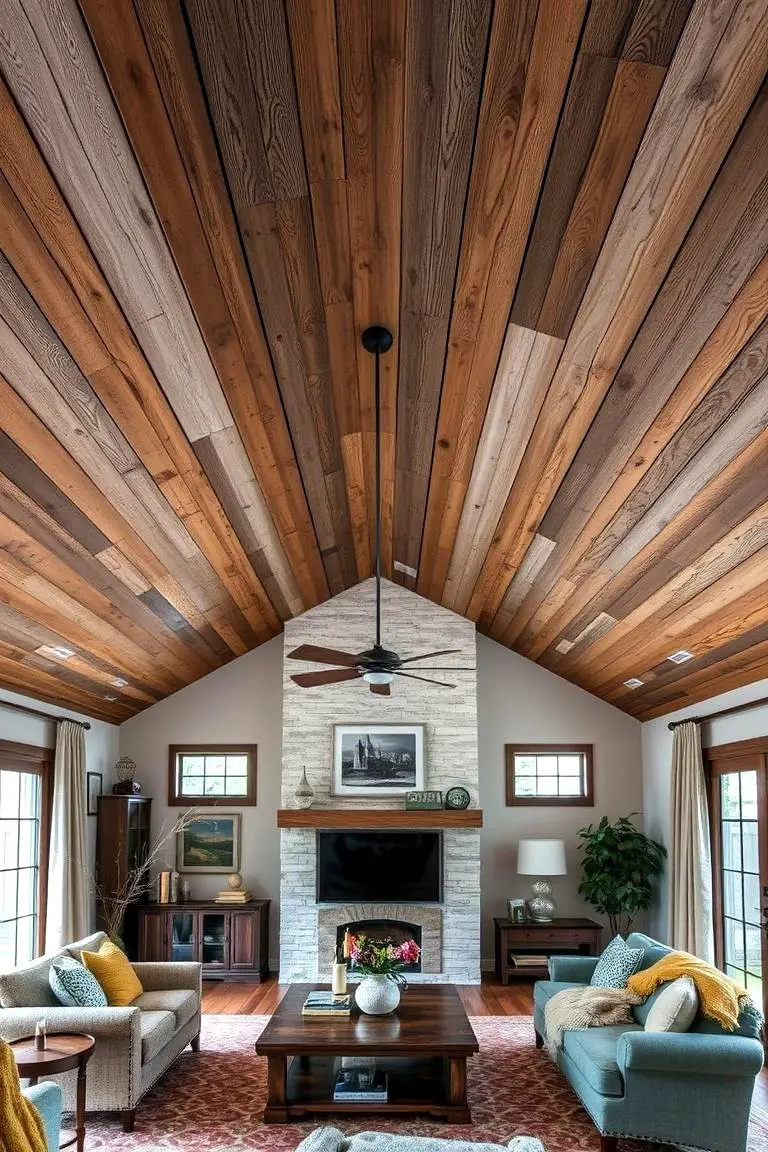 Distressed Plank Ceiling