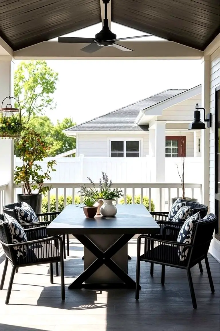 Contemporary Black Outdoor Table