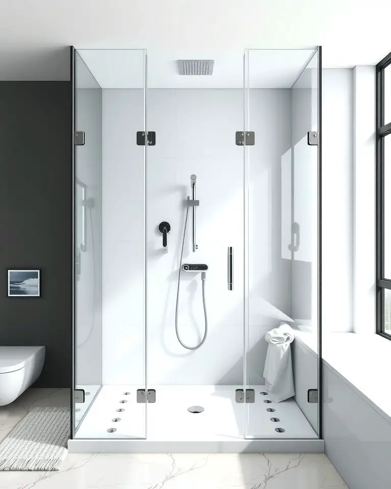 Frameless Glass Double Shower