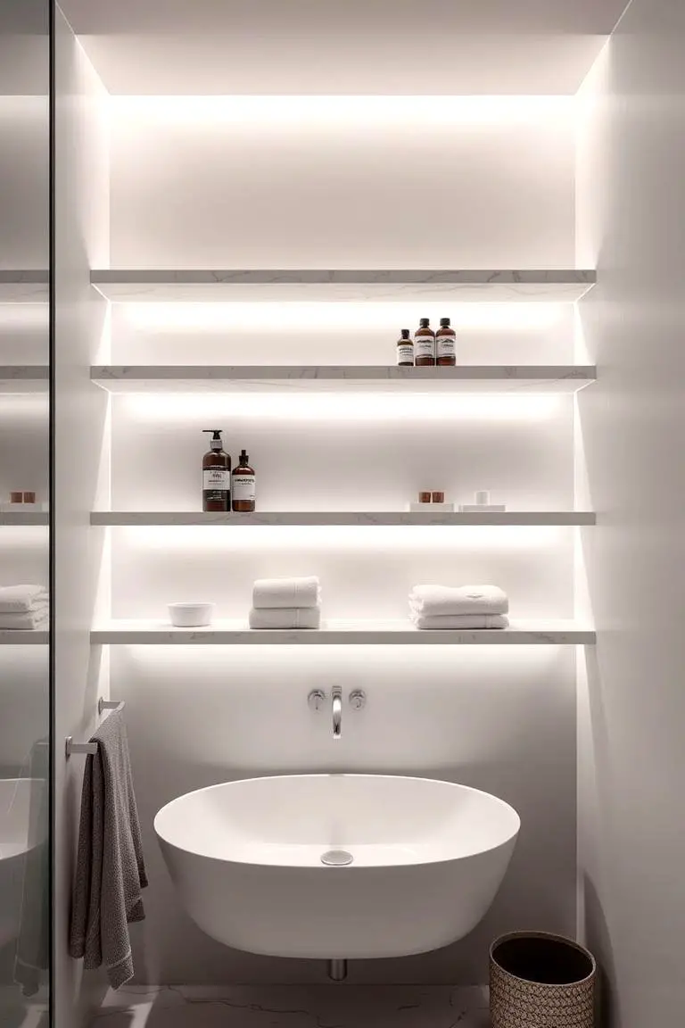Floating Marble Shelves