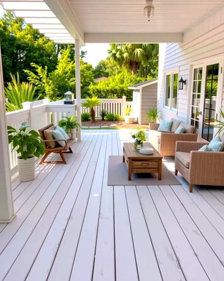 Classic White Wooden Deck
