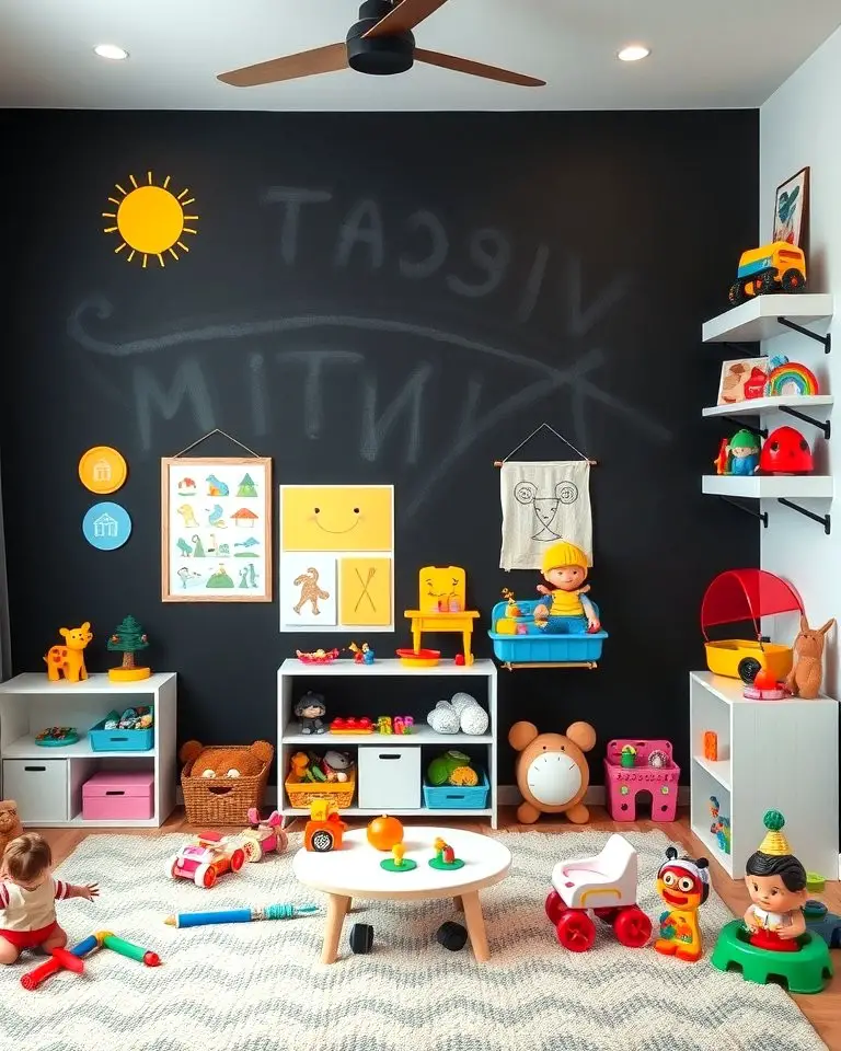 Contrasting Kids’ Room Wall