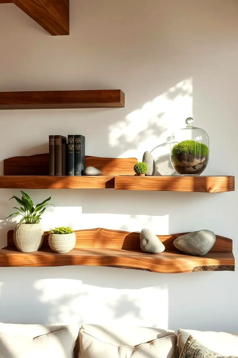 Nature-Inspired Wooden Shelves