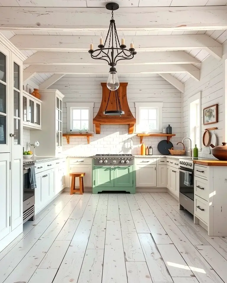 Whitewashed Hardwood for Rustic Elegance