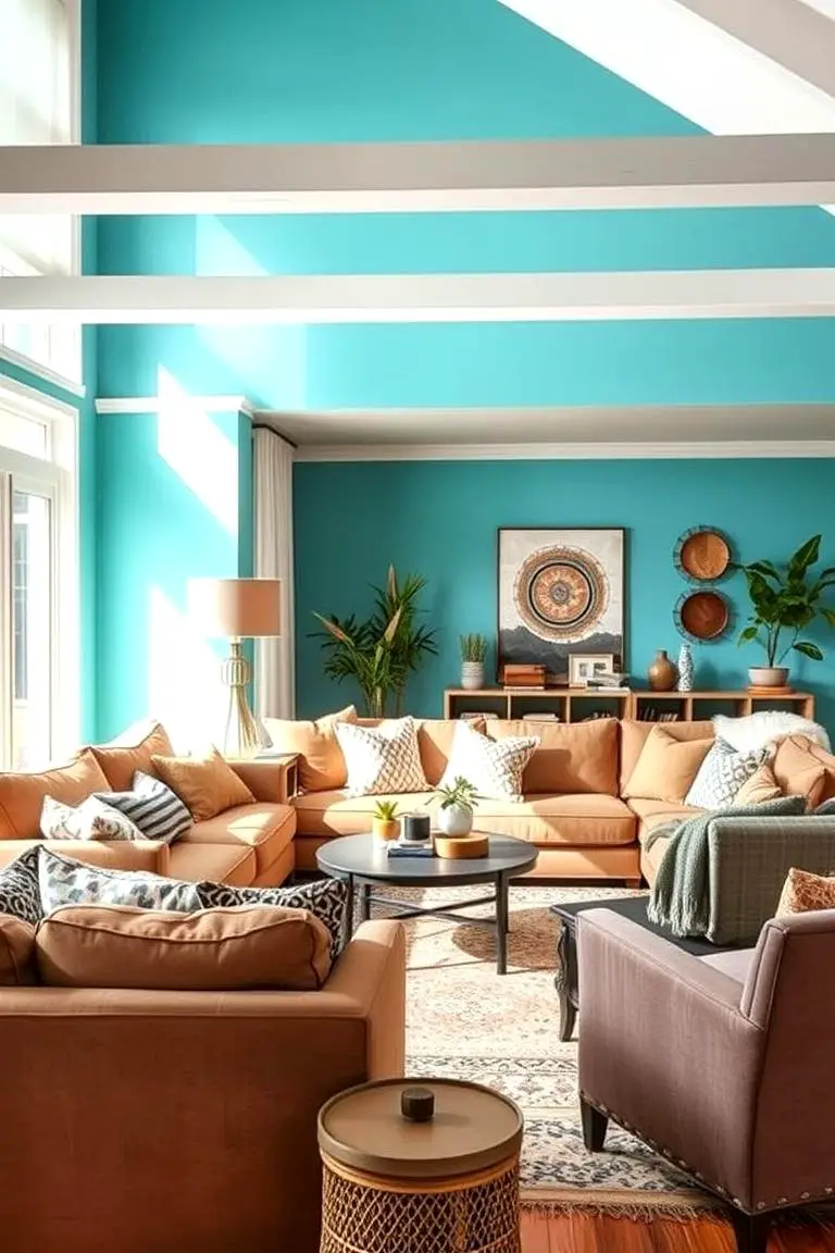 Turquoise and Warm Taupe