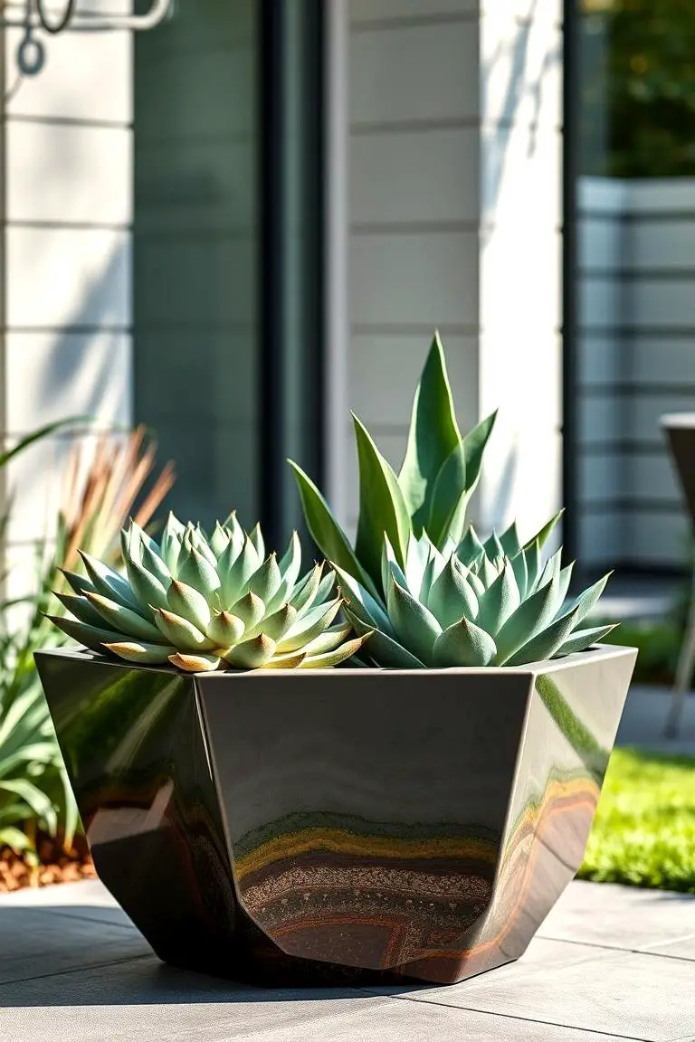 Geometric Resin Container