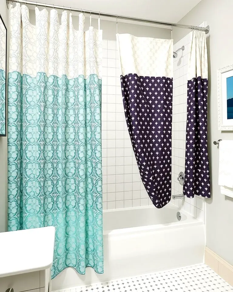Dual Shower Curtains