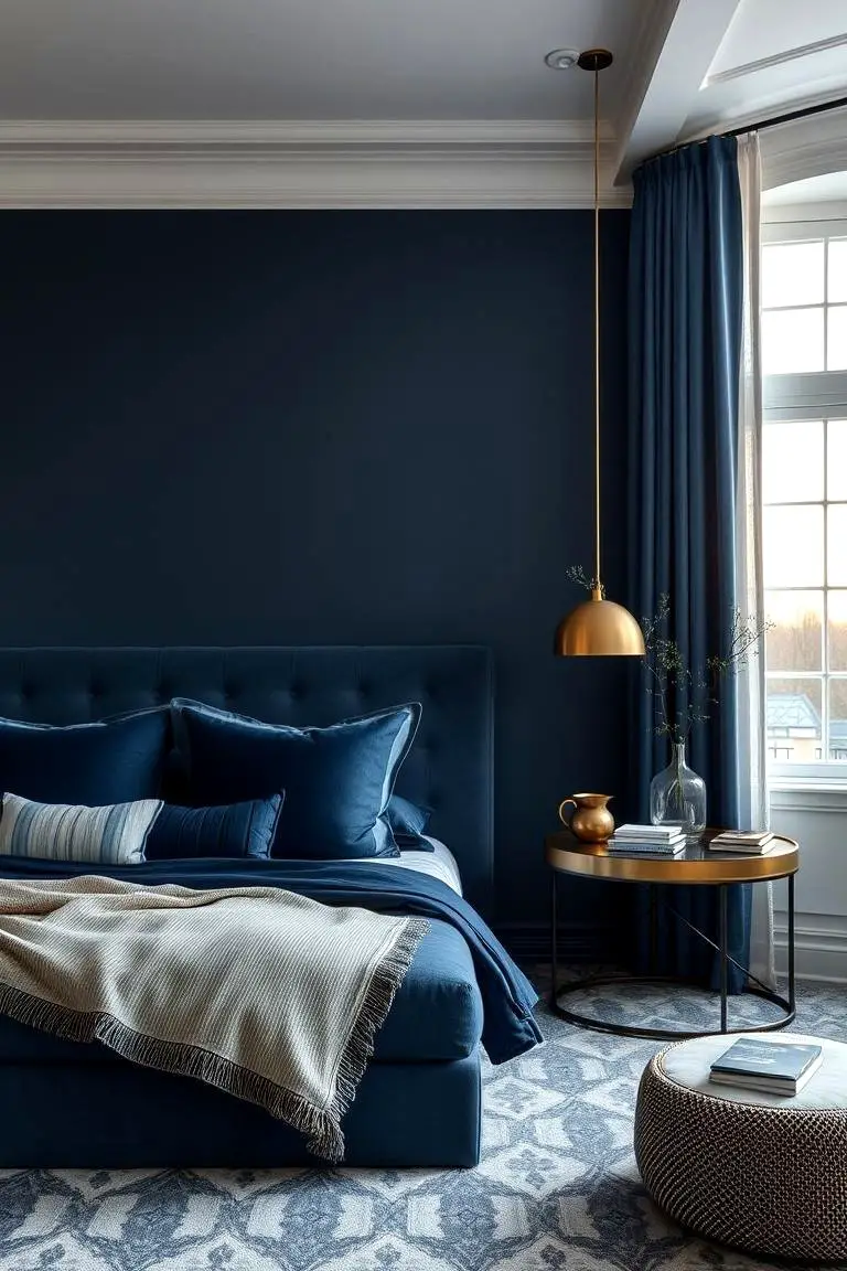 Navy Blue with Soft Gray Elegance