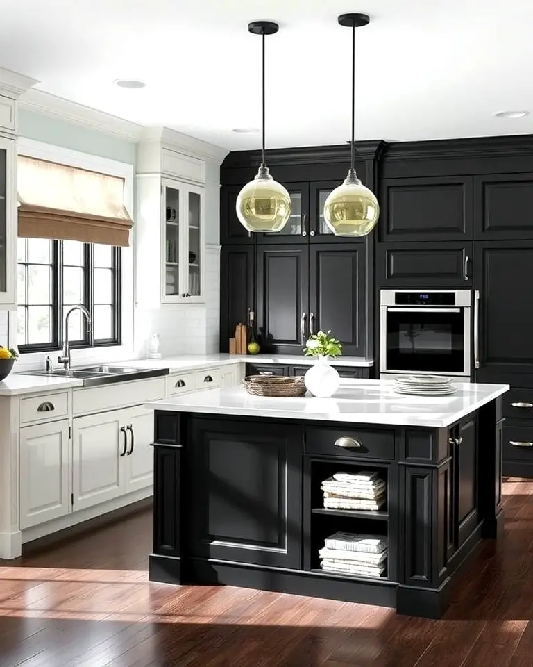 Compact Black Island for Small Spaces