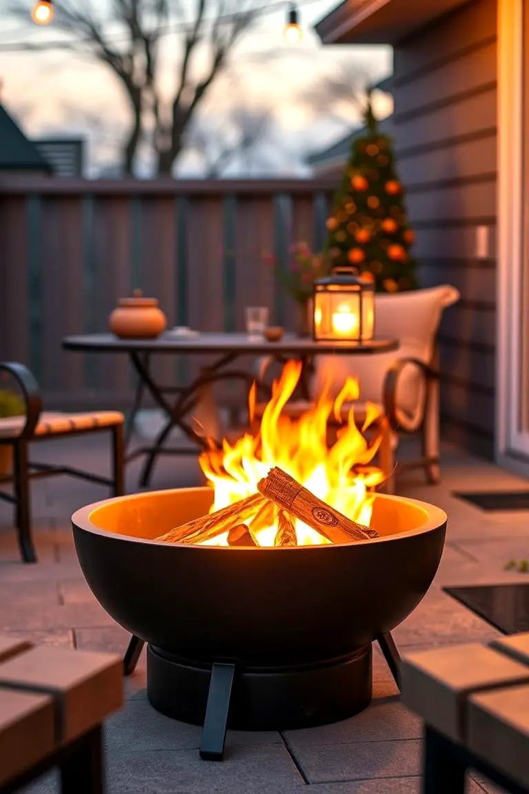 Fire Pit with Vintage Lantern Accents