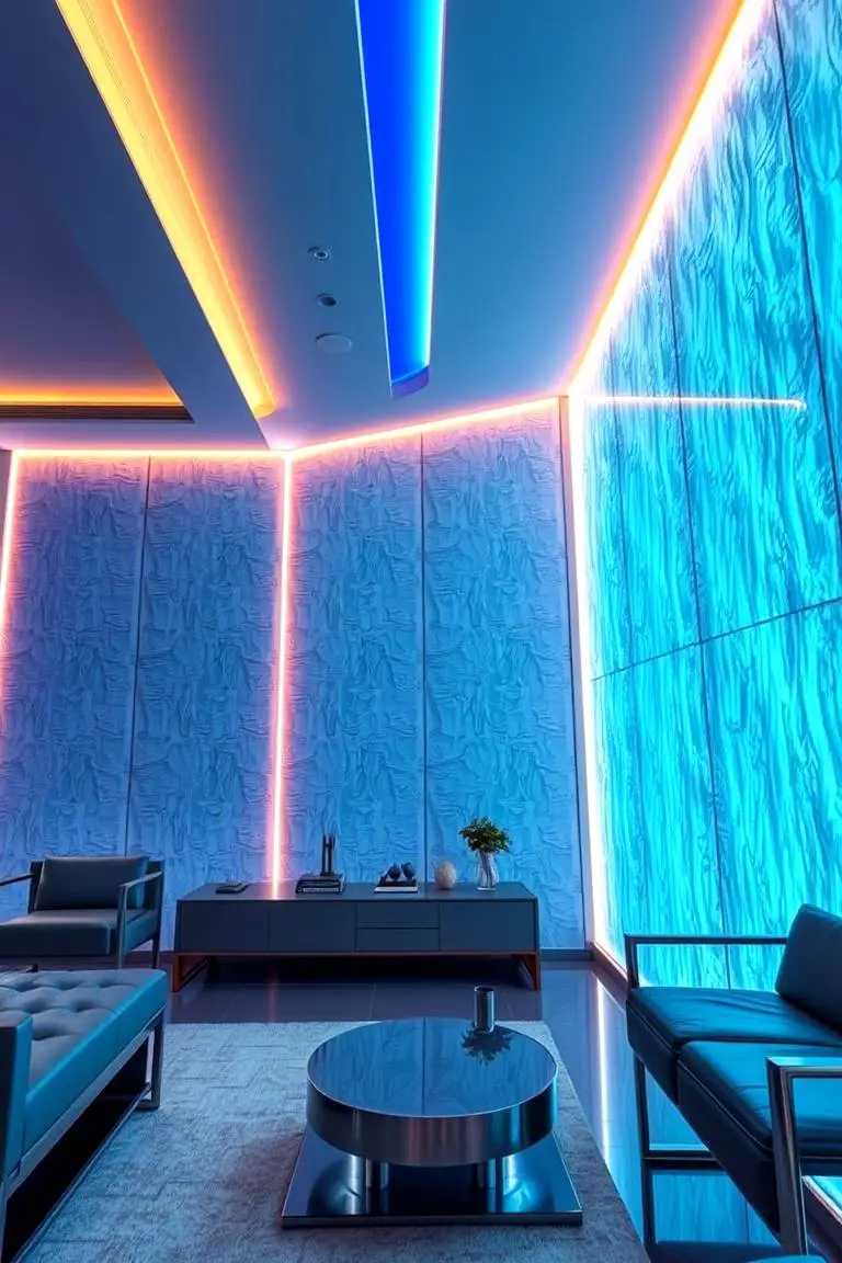 Contemporary LED Backlit Wall