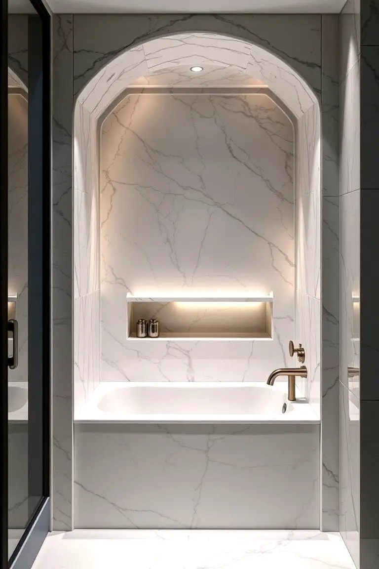 Marble Enclosed Bathtub Niche